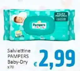 Paghi Poco Salviettine PAMPERS Baby-Dry x70 offerta