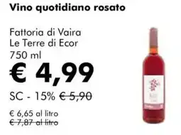 NaturaSì Vino quotidiano rosato Fattoria di Vaira Le Terre di Ecor offerta