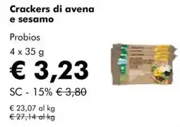 NaturaSì Crackers di avena e sesamo Probios offerta