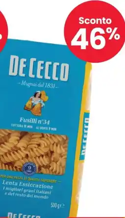 Despar Pasta di semola De Cecco formati assortiti offerta