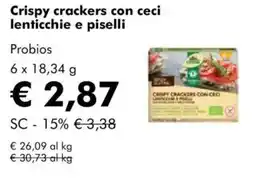 NaturaSì Crispy crackers con ceci lenticchie e piselli Probios offerta