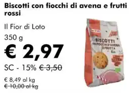 NaturaSì Biscotti con fiocchi di avena e frutti rossi Il Fior di Loto offerta