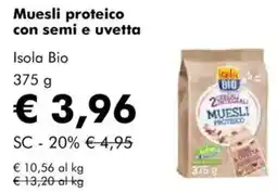 NaturaSì Muesli proteico con semi e uvetta Isola Bio offerta