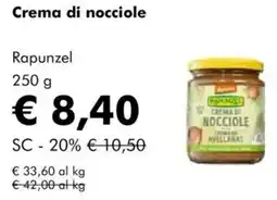 NaturaSì Crema di nocciole Rapunzel offerta