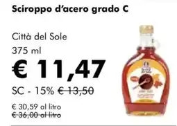 NaturaSì Sciroppo d'acero grado C Città del Sole offerta