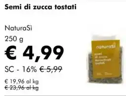 NaturaSì Semi di zucca tostati NaturaSì offerta