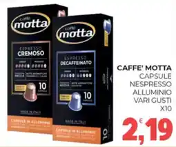 Eté Caffe' motta capsule nespresso alluminio vari gusti offerta