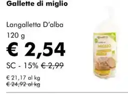 NaturaSì Gallette di miglio Langalletta D'alba offerta