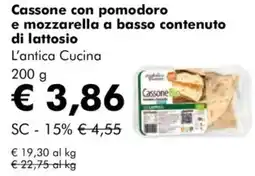 NaturaSì Cassone con pomodoro e mozzarella a basso contenuto di lattosio L'antica Cucina offerta