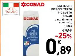 Spazio Conad Latte uht microfiltrato più gusto conad parzialmente scremato, offerta