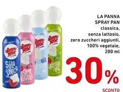 Spazio Conad La panna spray pan classica, senza lattosio, zero zuccheri aggiunti, 100% vegetale, offerta