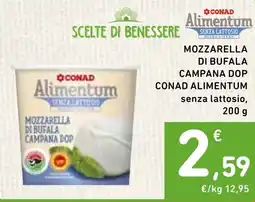 Spazio Conad Mozzarella di bufala campana dop conad alimentum senza lattosio, offerta