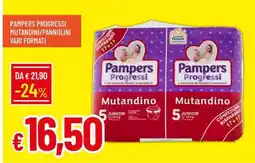 Famila PAMPERS PROGRESSI MUTANDINI/PANNOLINI VARI FORMATI offerta