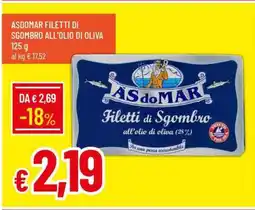 Famila ASDOMAR FILETTI DI SGOMBRO ALL'OLIO DI OLIVA 125 g offerta