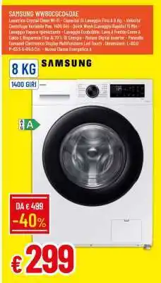 Famila SAMSUNG WW80CGC04DAE offerta