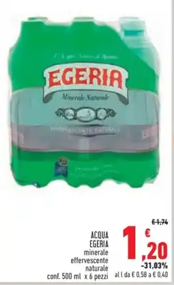Conad ACQUA EGERIA minerale effervescente naturale offerta