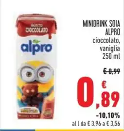 Conad City MINIDRINK SOIA ALPRO cioccolato, vaniglia offerta