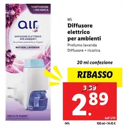 Lidl W5 Diffusore elettrico per ambienti offerta