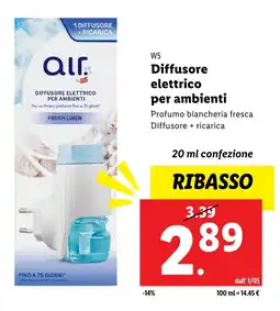 Lidl W5 Diffusore elettrico per ambienti offerta