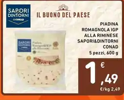 Spazio Conad Piadina romagnola igp alla riminese sapori&dintorni conad 5 pezzi offerta