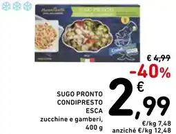 Spazio Conad Sugo pronto condipresto esca zucchine e gamberi, offerta