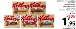 Spazio Conad Barretta con mandorle kellogg's cioccolato, frutta, cioccolato al latte, miele e semi, caramello al sale marino, offerta
