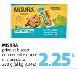 Famila Superstore MISURA privolat biscotti con cereali e gocce di cioccolato offerta