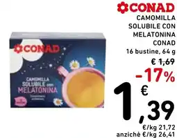 Spazio Conad Conad camomilla solubile con melatonina conad offerta