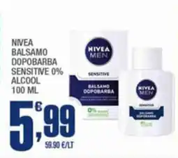 Splendidi e Splendenti Nivea balsamo dopobarba sensitive 0% alcool offerta