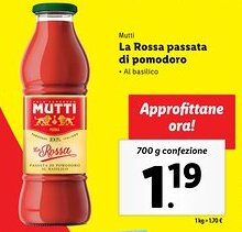 Lidl Mutti La Rossa passata di pomodoro offerta