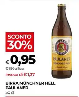 Coop Birra Münchner Hell PAULANER offerta