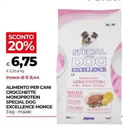 Coop ALIMENTO PER CANI CROCCHETTE MONOPROTEIN SPECIAL DOG EXCELLENCE MONGE offerta