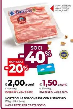 Coop MORTADELLA BOLOGNA IGP CON PISTACCHIO offerta