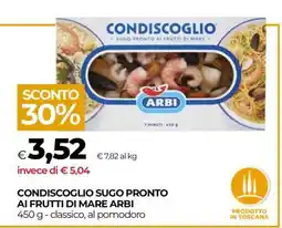 Coop CONDISCOGLIO SUGO PRONTO AI FRUTTI DI MARE ARBI offerta