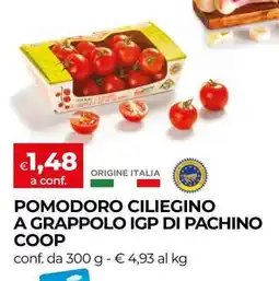 Coop Pomodoro Ciliegino a Grappolo IGP di Pachino Coop offerta