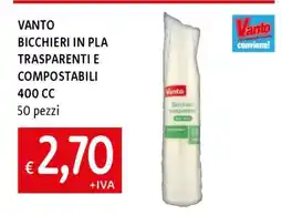 Famila VANTO BICCHIERI IN PLA TRASPARENTI E COMPOSTABILI 400 CC offerta