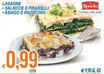 MD Discount Lasagne salsicce e friarielli / asiago e radicchio offerta