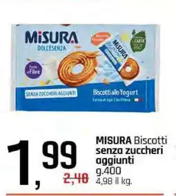 Famila MISURA Biscotti senza zuccheri aggiunti offerta