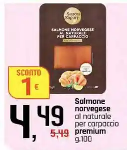 Famila Salmone norvegese al naturale per carpaccio premium offerta