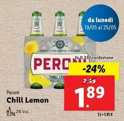 Lidl Peroni Chill Lemon offerta