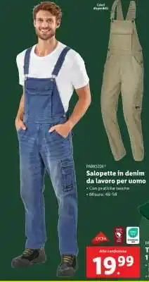 Lidl Salopette in denim da lavoro per uomo offerta