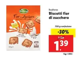 Lidl Realforno Biscotti fior di zucchero offerta
