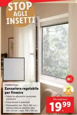 Lidl LIVARNO home Zanzariera regolabile per finestre offerta