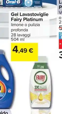 Carrefour Gel Lavastoviglie Fairy Platinum offerta