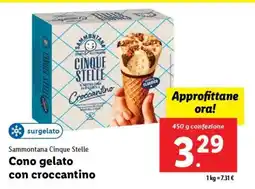 Lidl Cono gelato con croccantino offerta