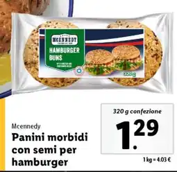 Lidl Mcenndy Panini morbidi con semi per hamburger offerta
