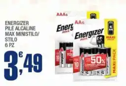 Splendidi e Splendenti Energizer pile alcaline max ministilo/ stilo offerta