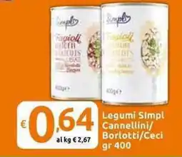 Carrefour Express Legumi Simpl Cannellini/ Borlotti/Ceci offerta