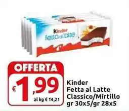 Carrefour Express Kinder Fetta al Latte Classico/Mirtillo offerta