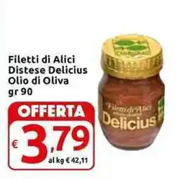 Carrefour Express Filetti di Alici Distese Delicius Olio di Oliva offerta
